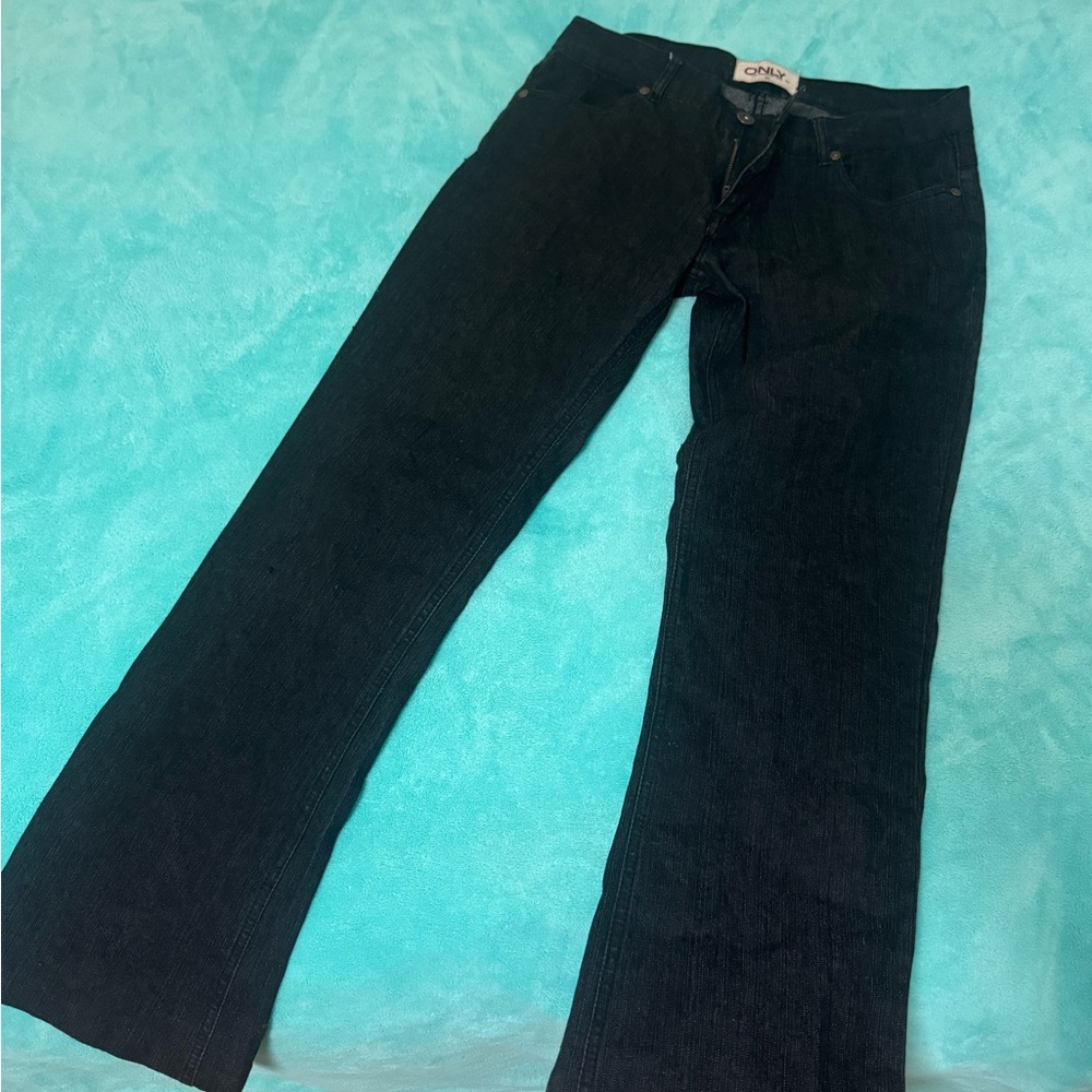 Vintage Women's Black Flare Jeans Low Rise